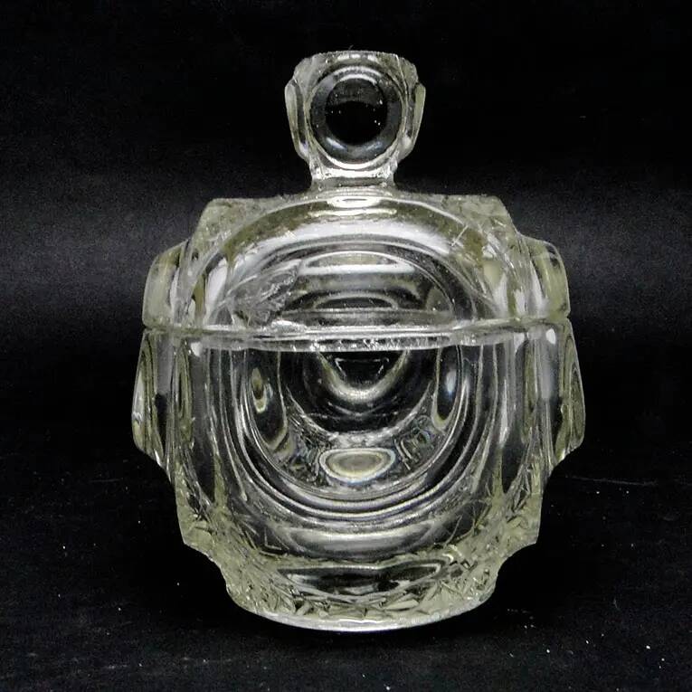 Sugar bowl, postmodern new look, glass, Poland, 1970s