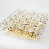 Large recessed lamp in faceted crystal by Kinkeldey, Germany, 1970s.