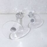 pair of blown glass candlesticks