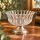 Small vintage footed bowl – worked glass & silver-plated metal