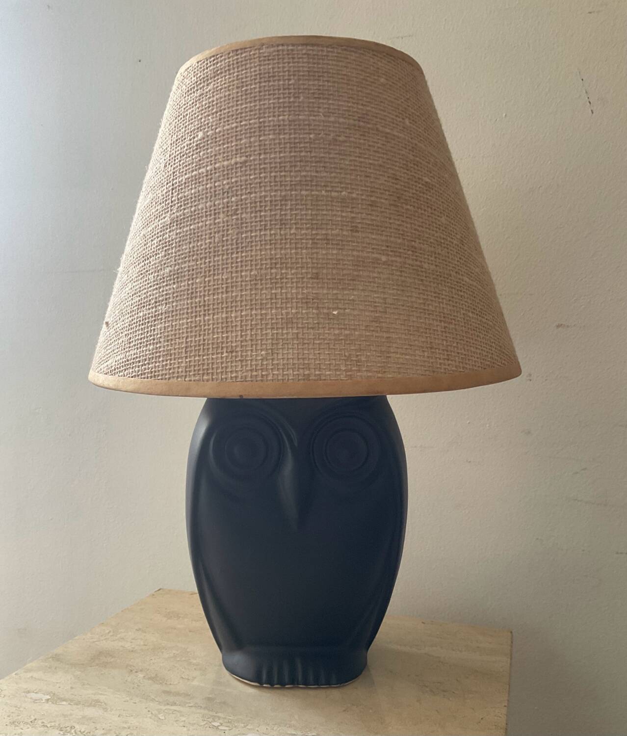 Vintage ceramic owl lamp