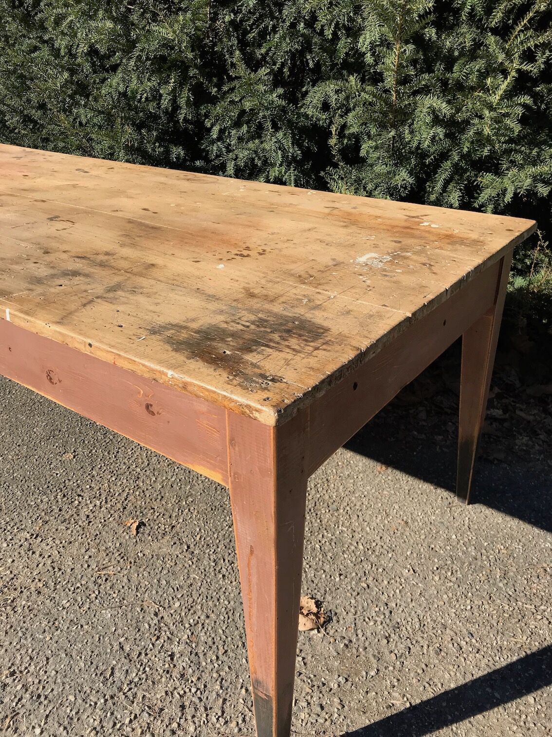 Vintage pine farm table