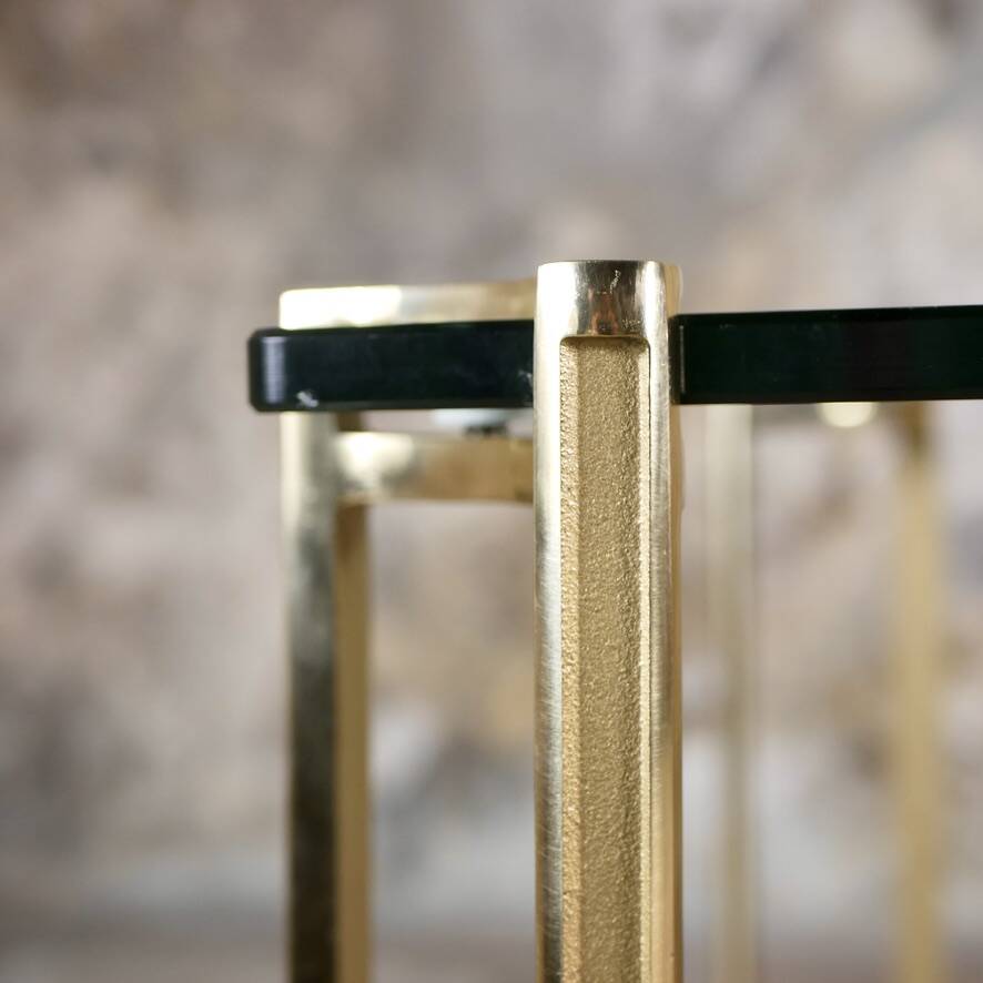 Brass and glass coffee table model T24 by Peter Ghyczy