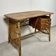 Bureau en rotin vintage 1960