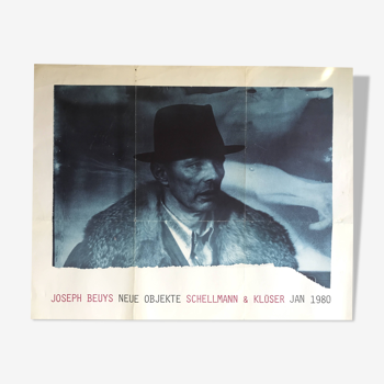 Affiche originale de l'exposition Neue objekte Joseph BEUYS, Schellmann & Klüser, 1980