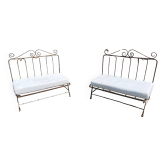 Paire de Banquette fer forgé ancienne