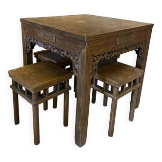 Table de mahjong avec 4 tabourets
