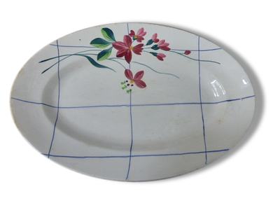 Plat ovale, art déco, niderviller en faience
