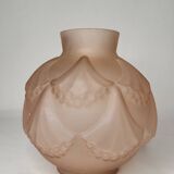 Art Deco ball vase, pink glass