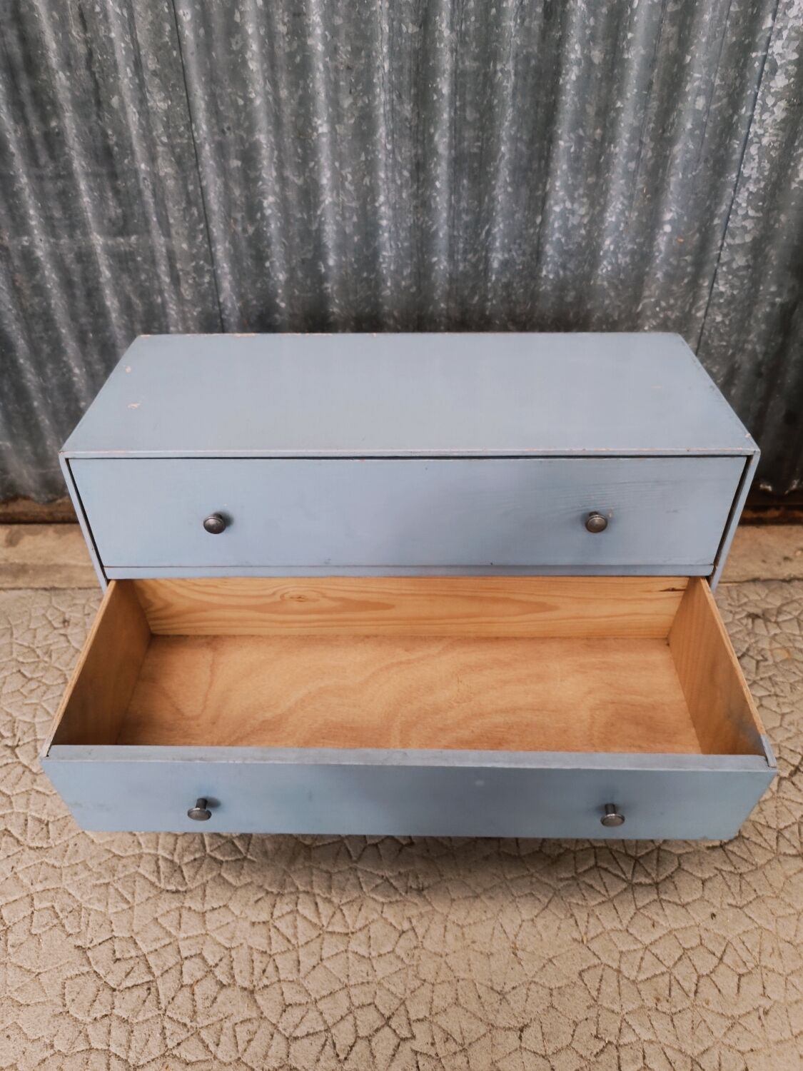 Small vintage blue chest of drawers