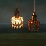 Vintage Palwa suspensions in brass & crystal