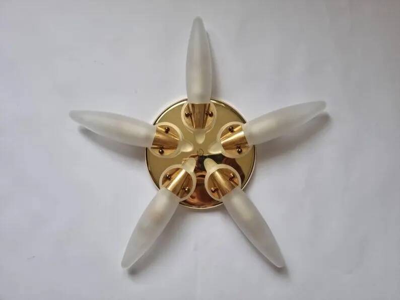 Midcentury Rare Wall or Ceiling Lamp Eglo, Flushmount, Sputnik, Austria, 1980s