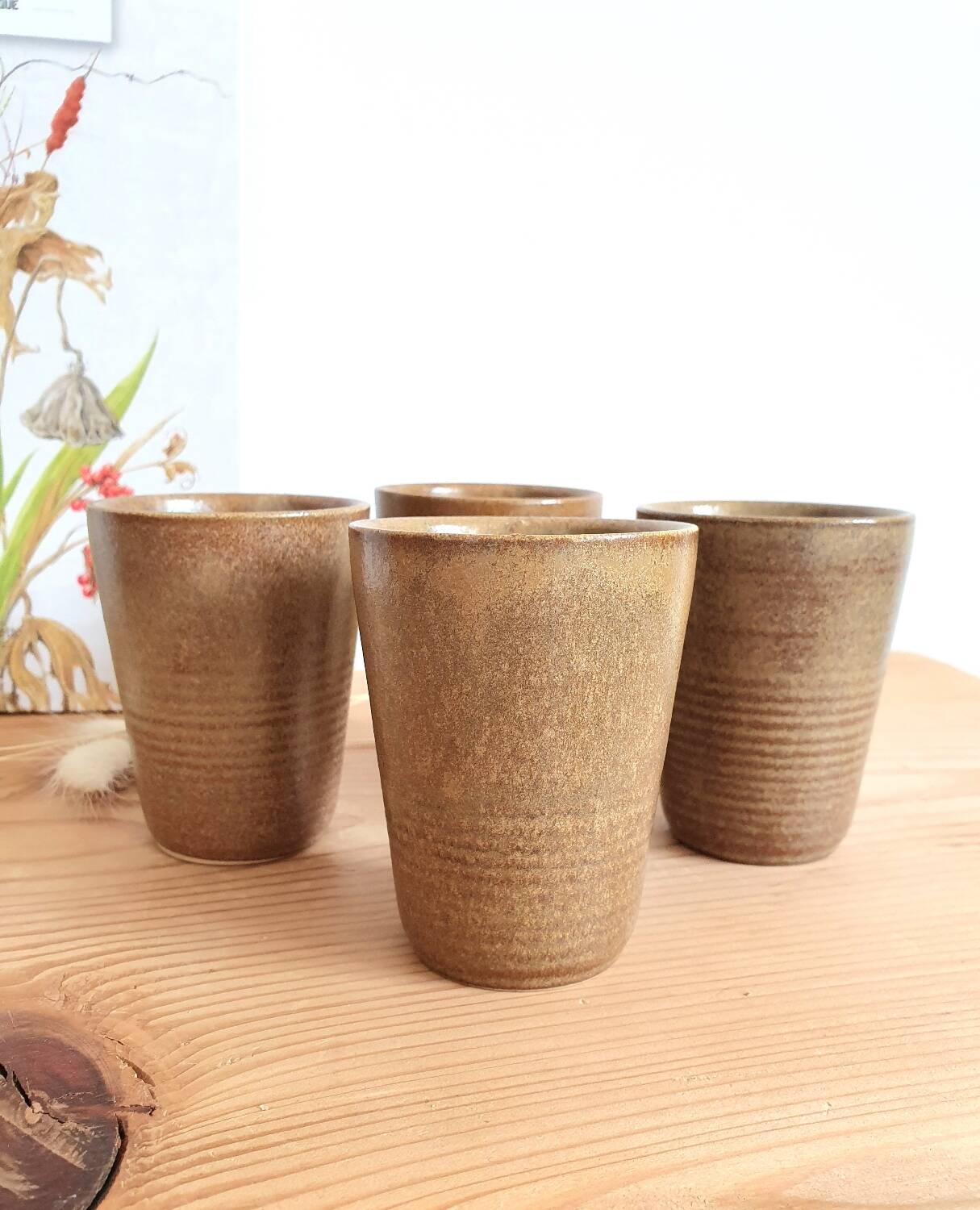 Small Digoin stoneware cups