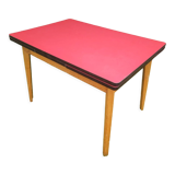Dining table formica red foot wood