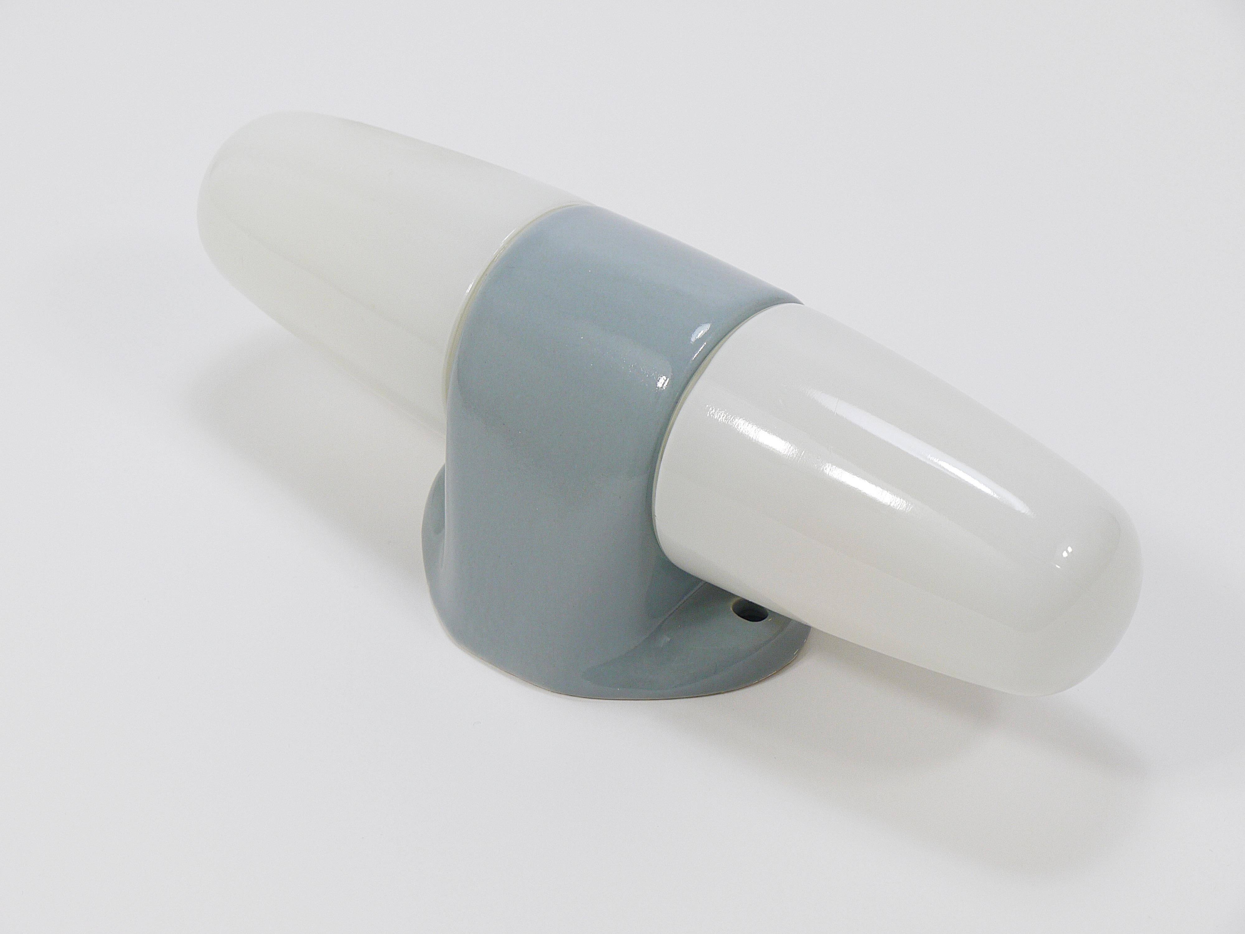 Double Bauhaus Wall Light Grey Wilhelm Wagenfeld by Linder Germany, 1950