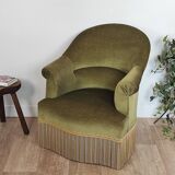 Pair of velvet toad armchairs