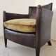 Art Deco studded leather club chair