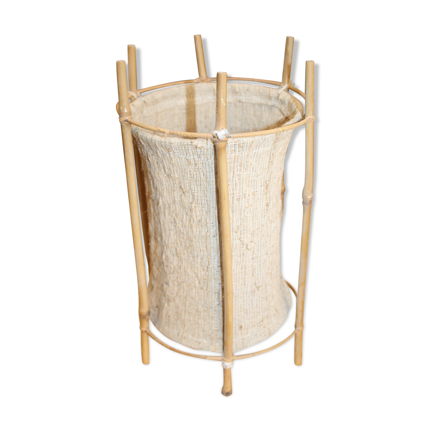 Bamboo and canvas lamp