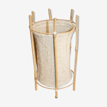 Bamboo and canvas lamp