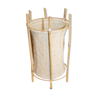 Bamboo and canvas lamp