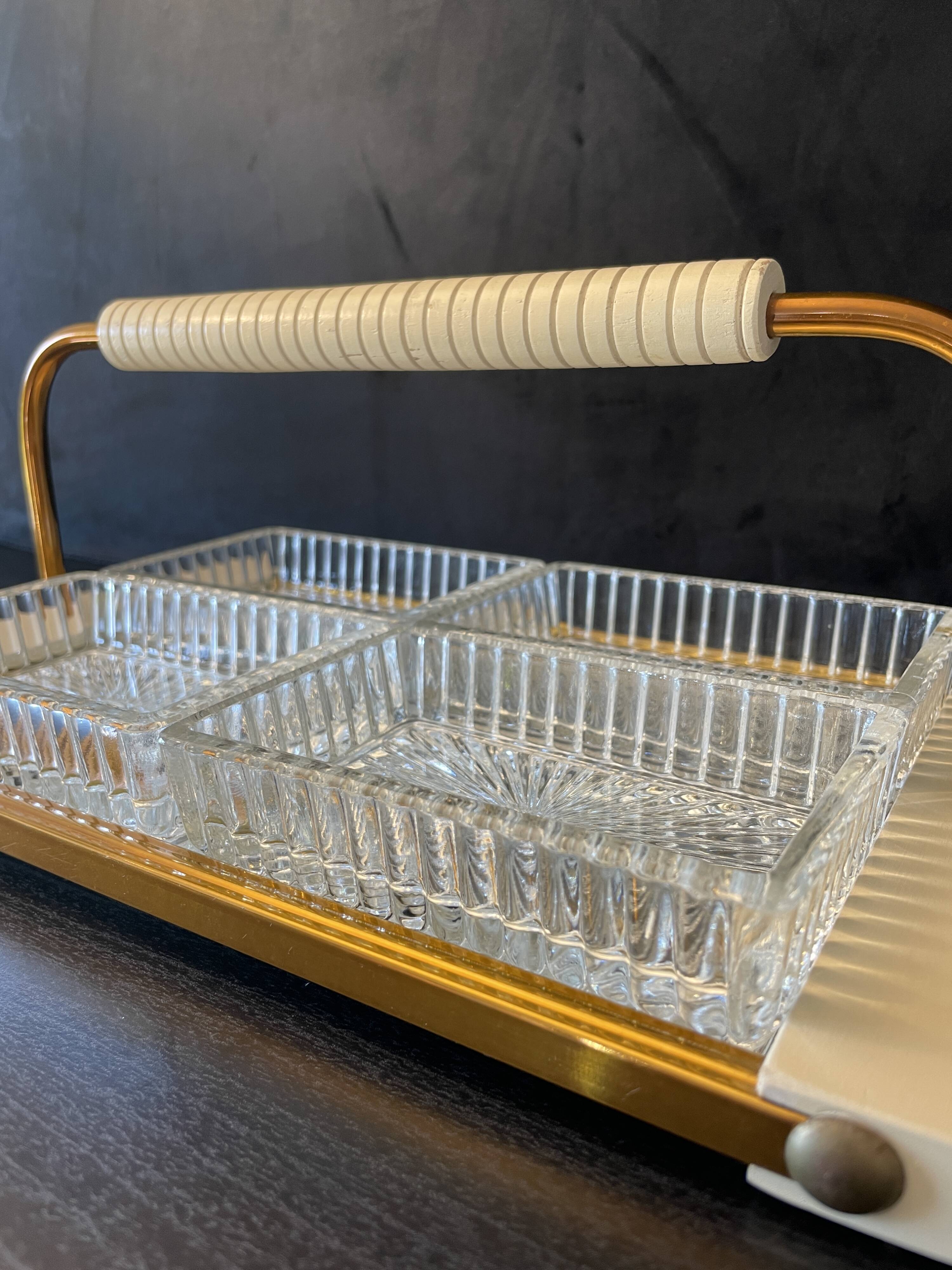 Art Deco Mirrored Appetizer Tray