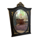Large old trumeau mirror in black and gilded wood Napoleon style