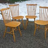 Set of 4 bistro chairs stamped Baumann