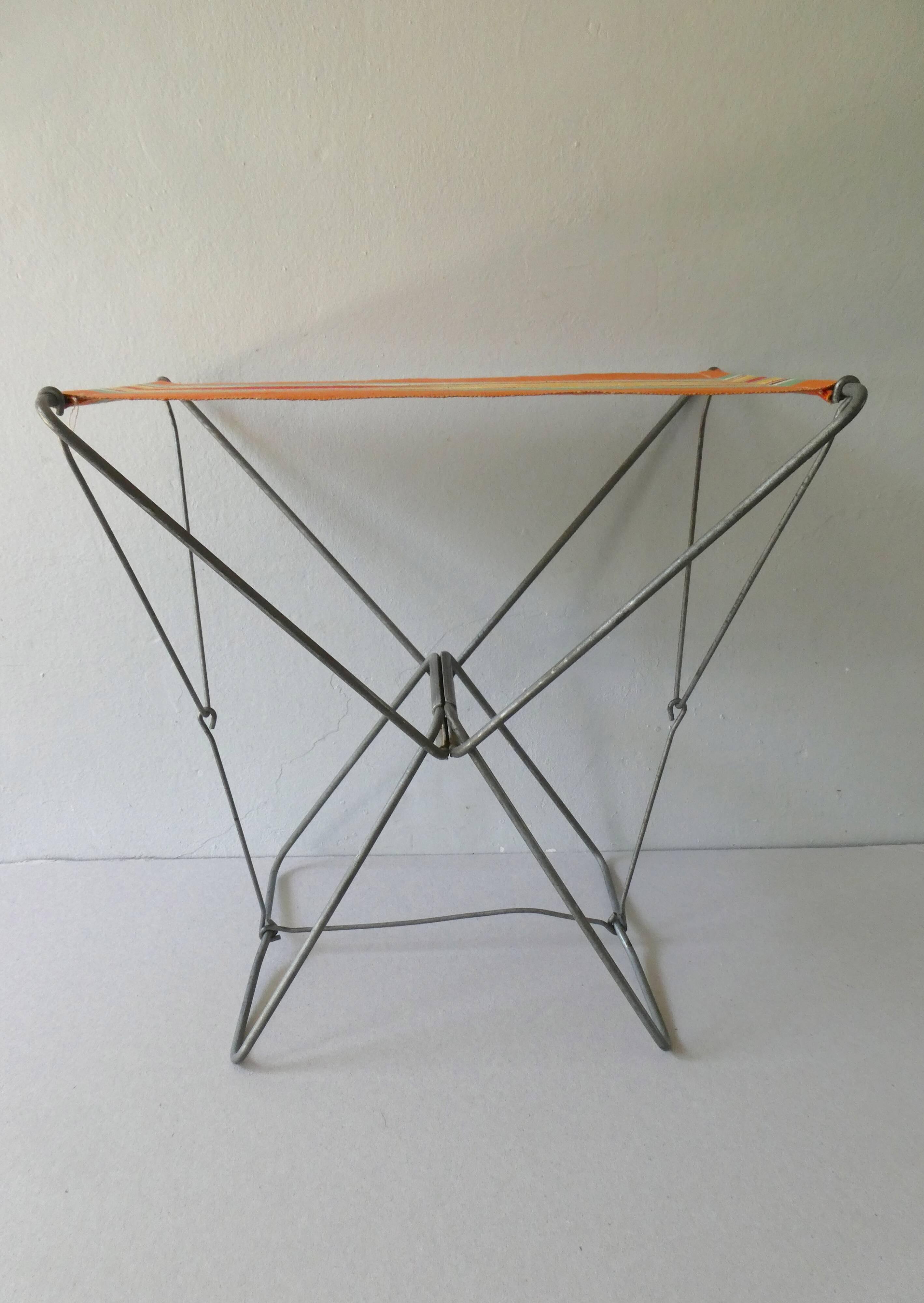 Metal folding and striped canvas, 70s