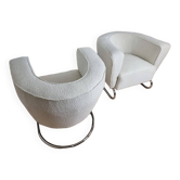 Chromed Armchairs by Jindrich Halabala, Set of 2