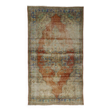 One-of-a-kind turkish handwoven vintage rug - rustic vintage charm 283x 156 cm