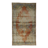 One-of-a-kind turkish handwoven vintage rug - rustic vintage charm 283x 156 cm