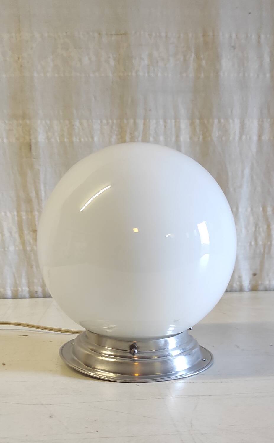 Art Deco ceiling light or wall light with opaline globe, diameter 20 cm.