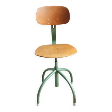 Old adjustable workshop chair, industrial vintage
