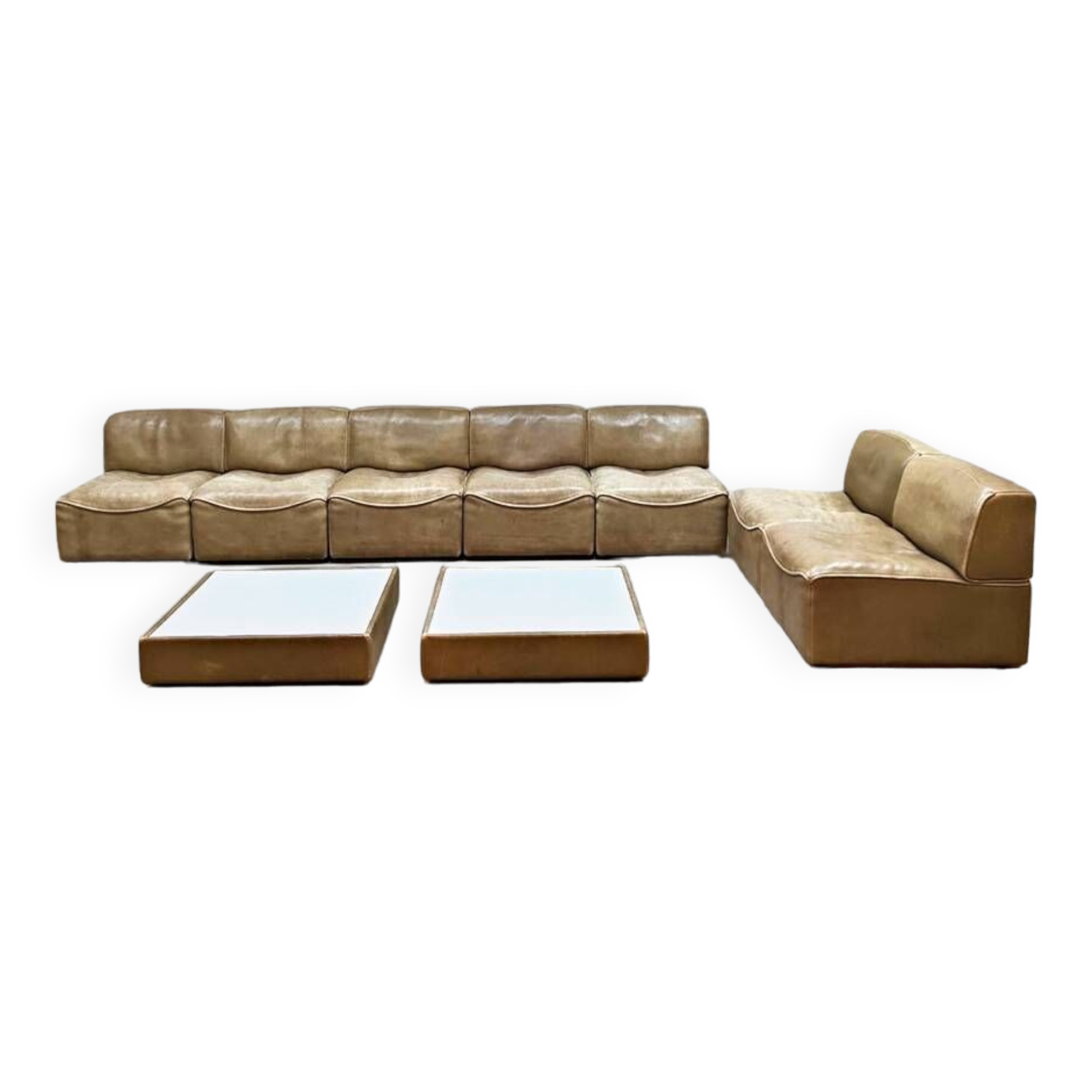 Vintage design leather modular sofa De Sede DS-15