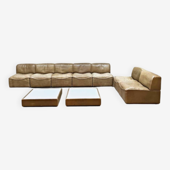 Vintage design leather modular sofa De Sede DS-15