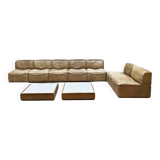 Vintage design leather modular sofa De Sede DS-15
