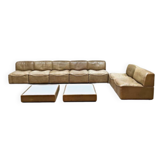 Vintage design leather modular sofa De Sede DS-15