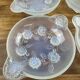 Set of 4 Art Deco bowls model DAHLIA – moulded glass signed ETLING