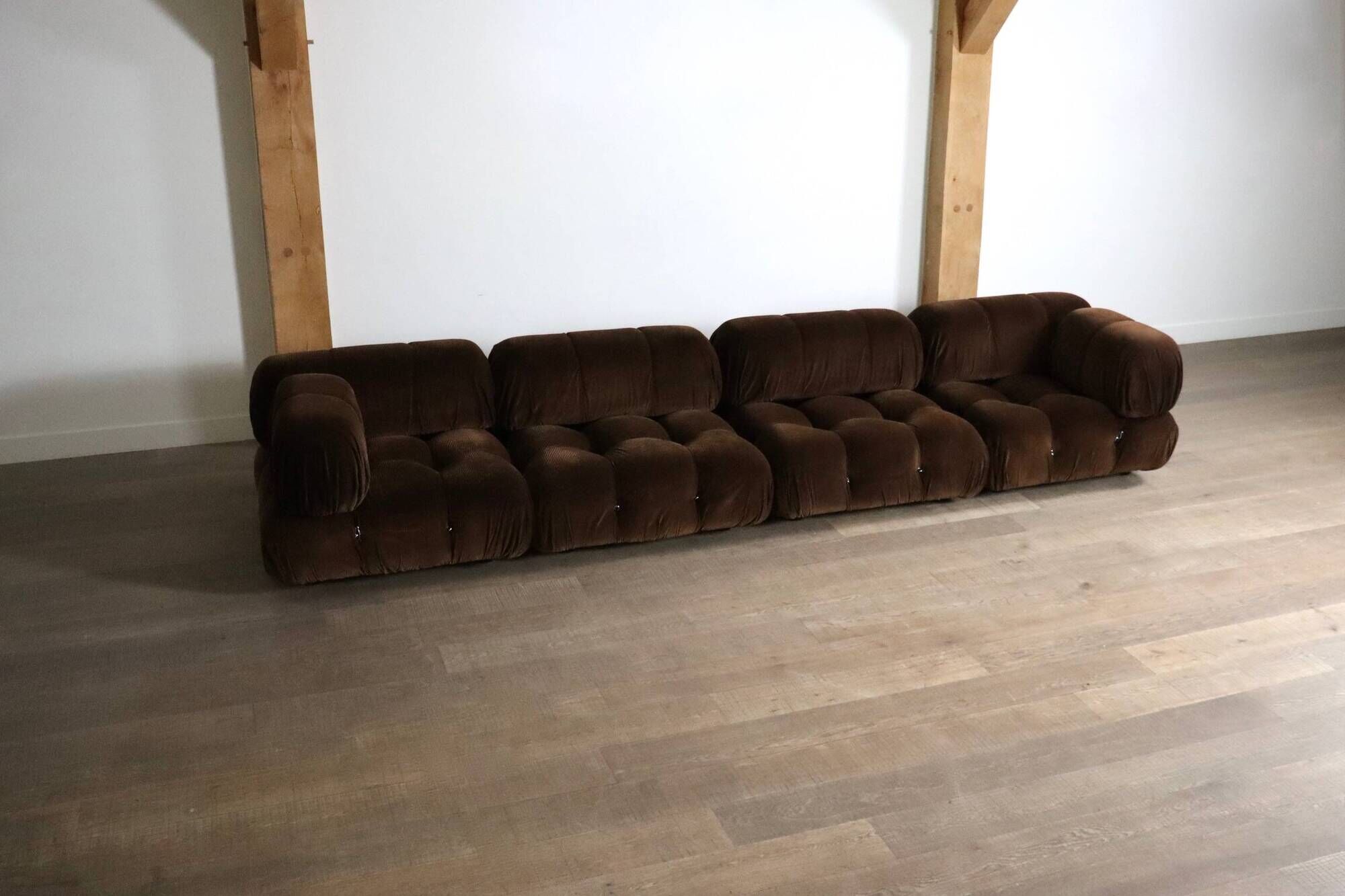 Camaleonda Sofa In Brown Corduroy By Mario Bellini For C&B Italia 1969