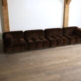Camaleonda Sofa In Brown Corduroy By Mario Bellini For C&B Italia 1969