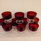 10 ruby glass cups, 1970s