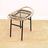 Mid century rattan stool by Alan Fuchs for Uluv 1960´s Czechoslovakia
