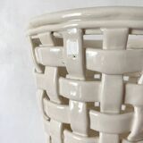 Woven ceramic pot cover