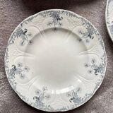 6 Longwy Ironstone Flat Plates, Lorraine Pattern