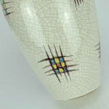 Mid century ceramic vase silberdistel abstract decor craquelé glaze 125/30