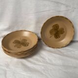Set of 6 hollow plates Sarreguemines clover pattern