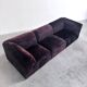 Dark aubergine velvet modular sofa, 1970s