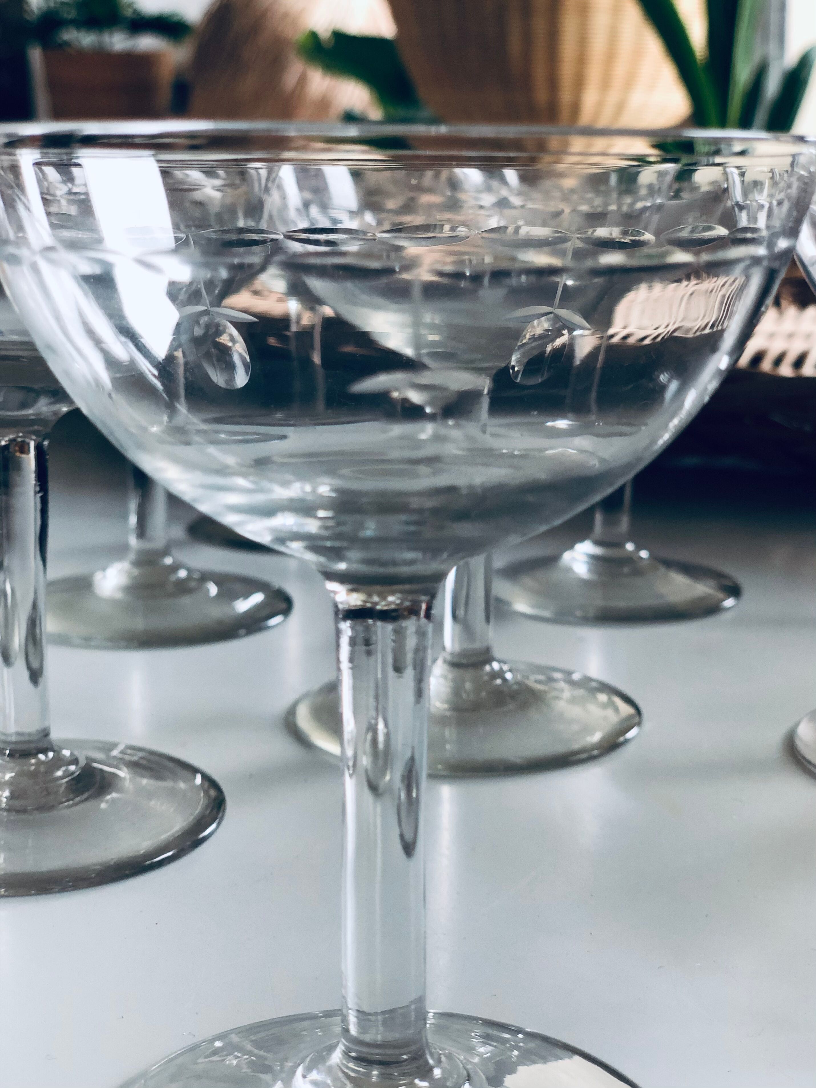 Set of 11 champagne glasses