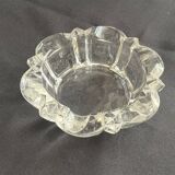 Antique vintage molded glass art deco ashtray with glass pocket emptier