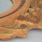 Miroir ancien à fronton en bois doré de style Louis XVI